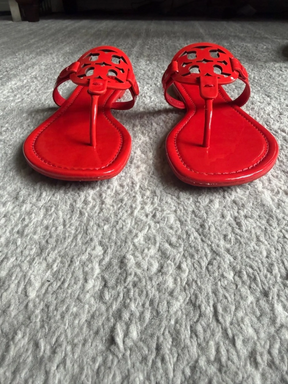 Blazing Red Patent Tory Burch Miller Sandal
